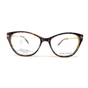 Laura Ashley‎ Bethany Oval Tortoise Titanium Eyeglass Frames Lightweight Women's